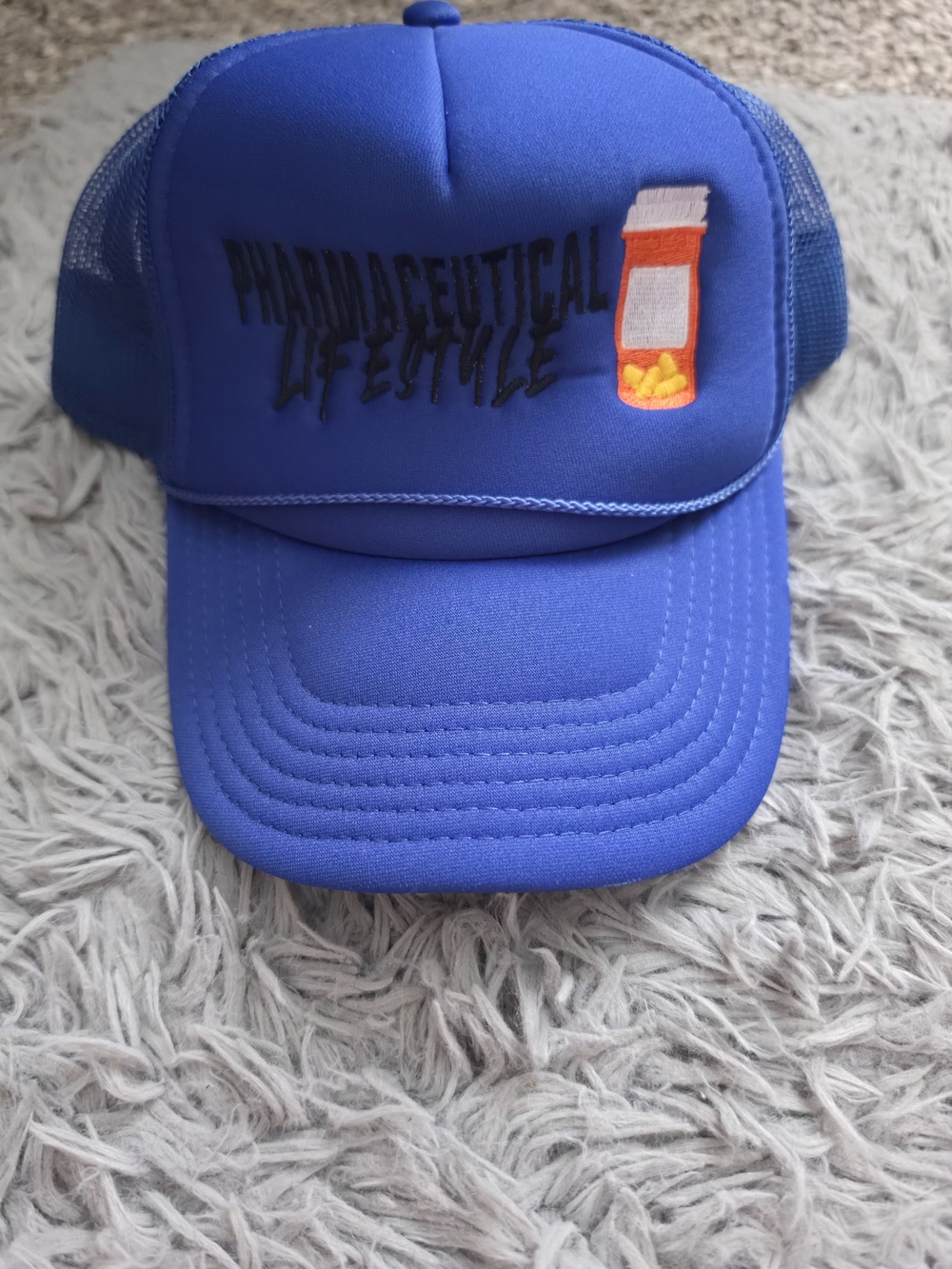 OTTO Pharmaceutical Lifestyle Blue Trucker Hat Snapback Baseball Cap Mesh